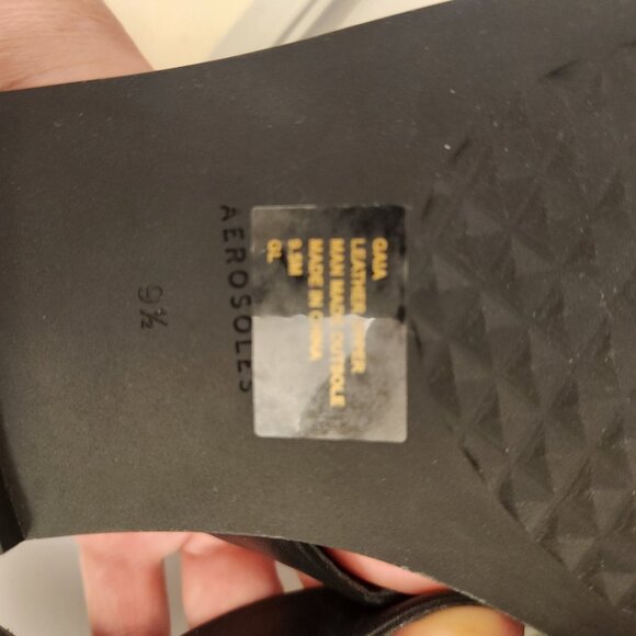 Aerosoles Black Leather "Gaia" Sandals. NIB. Size 9.5 - Picture 8 of 10